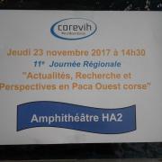 Affiche de la 11ème journée Régionale COREVIH PACA OUEST CORSE.